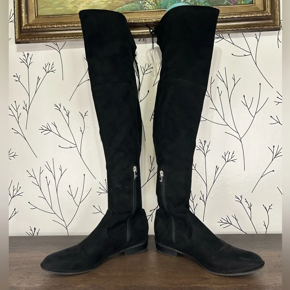 Marc Fisher Black Over-the-Knee Boots with Suede Finish